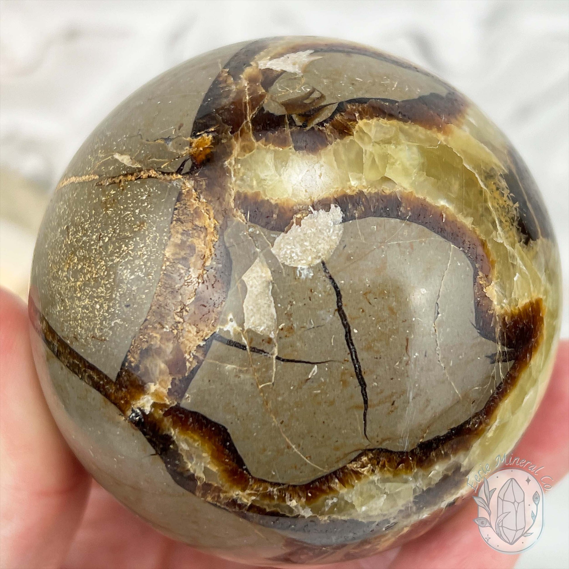 72mm Polished Septarian Sphere