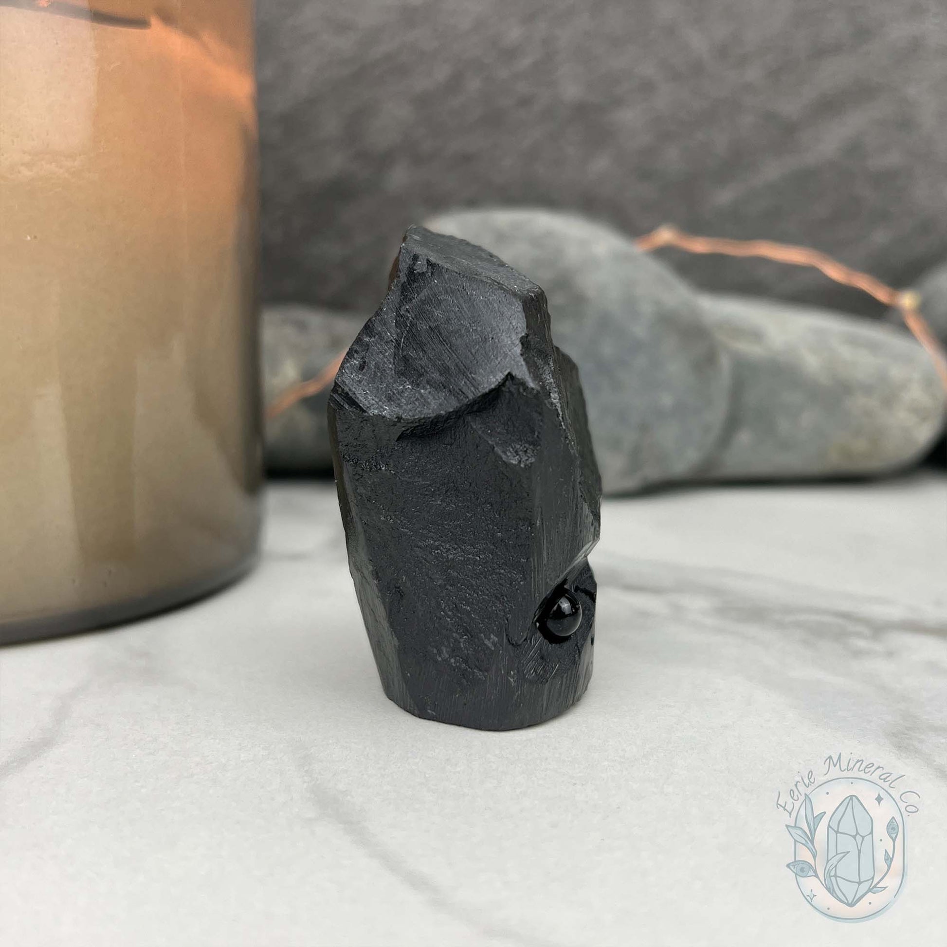 Natural Shungite Hedgehog Carving
