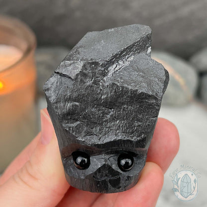 Natural Shungite Hedgehog Carving