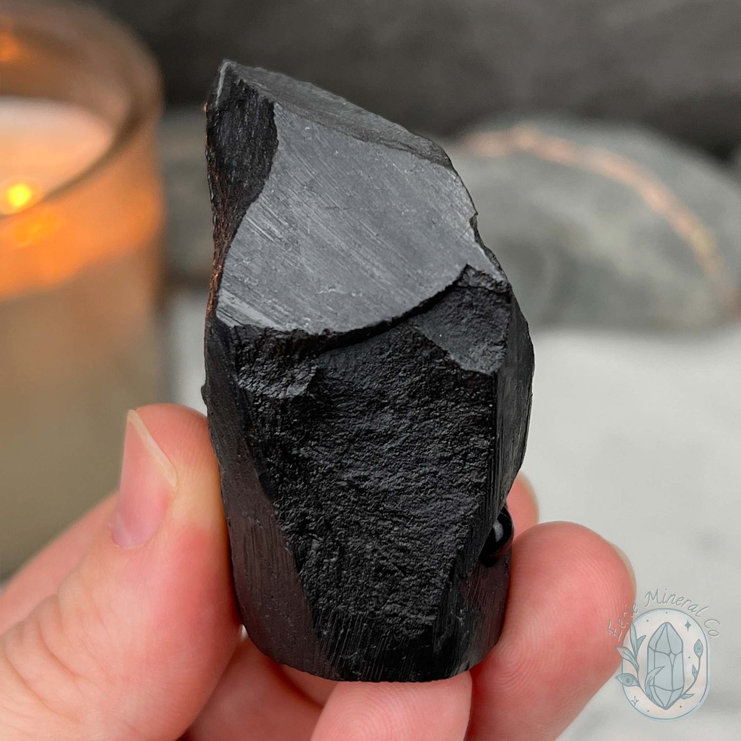 Natural Shungite Hedgehog Carving