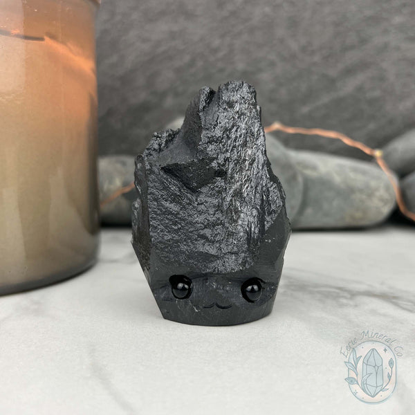 Natural Shungite Hedgehog Carving