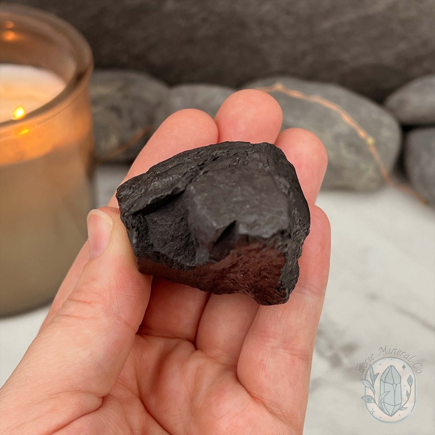 Natural Shungite Hedgehog Carving