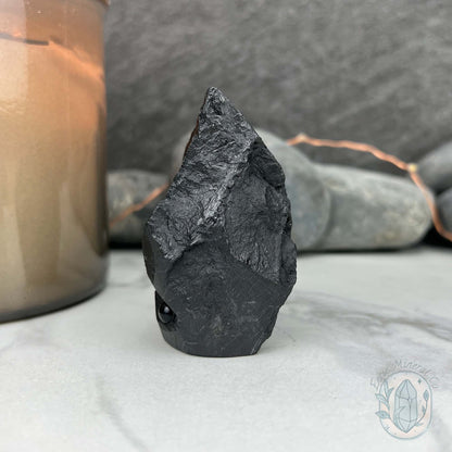 Natural Shungite Hedgehog Carving