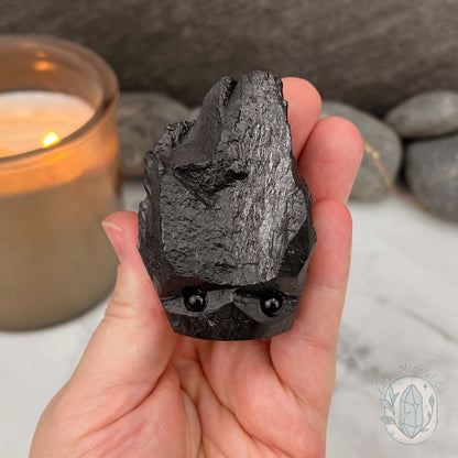 Natural Shungite Hedgehog Carving