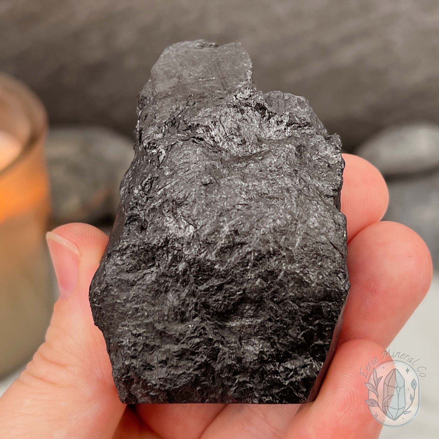 Natural Shungite Hedgehog Carving