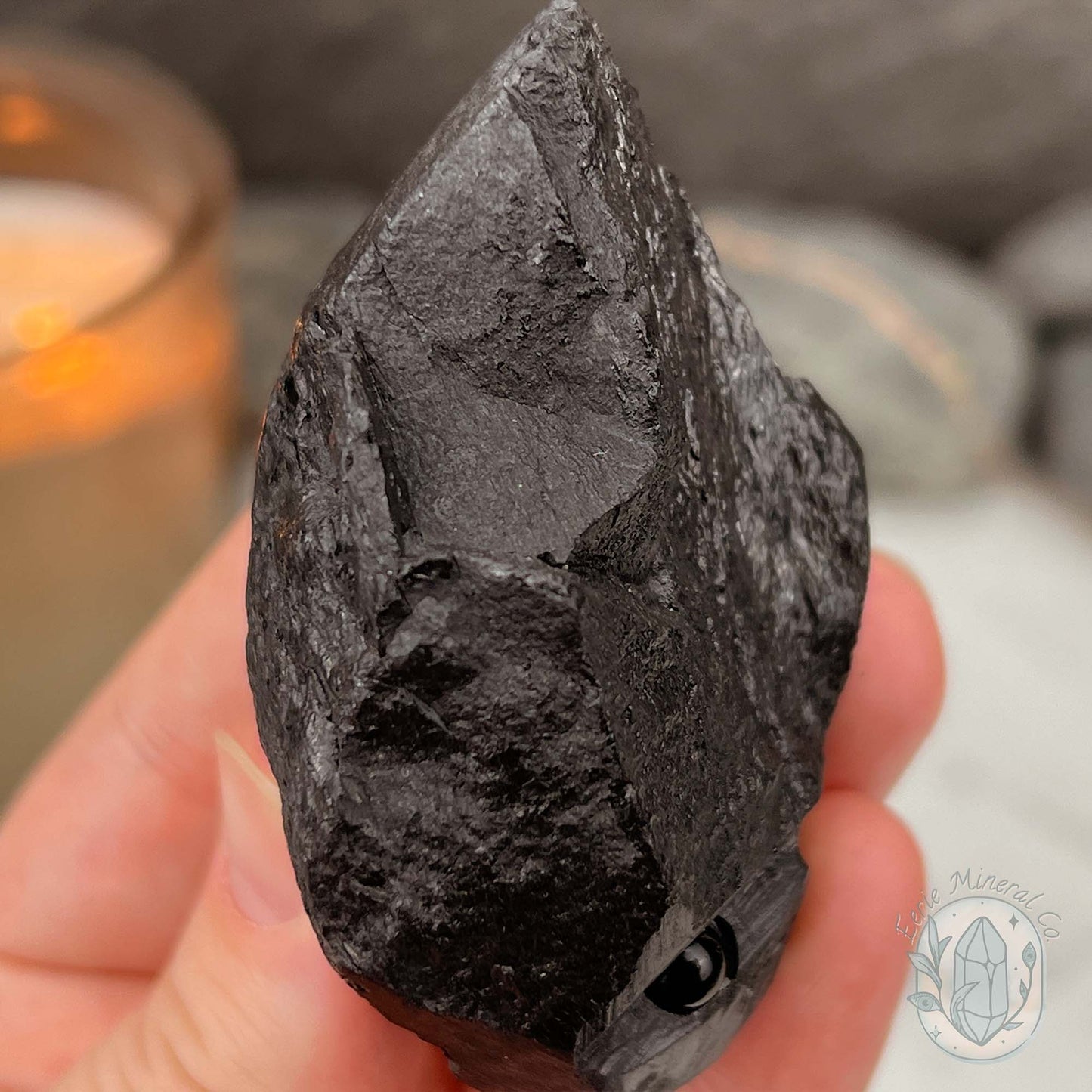 Natural Shungite Hedgehog Carving