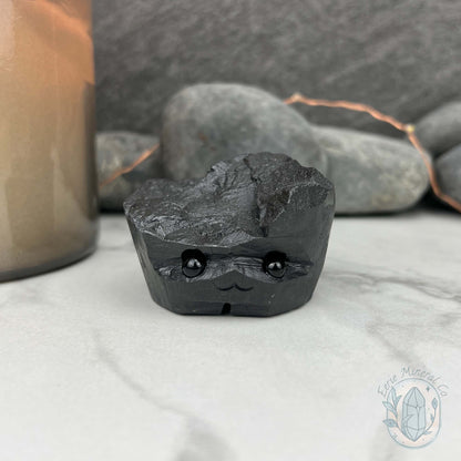 Natural Shungite Hedgehog Carving