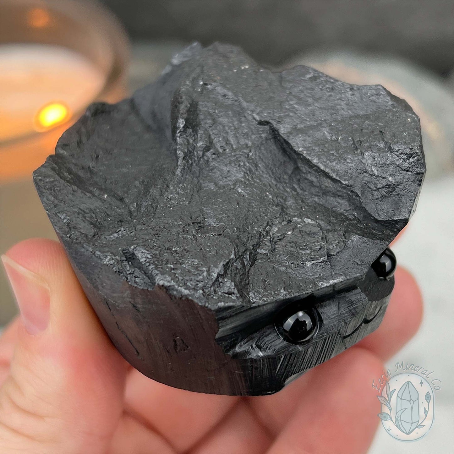 Natural Shungite Hedgehog Carving