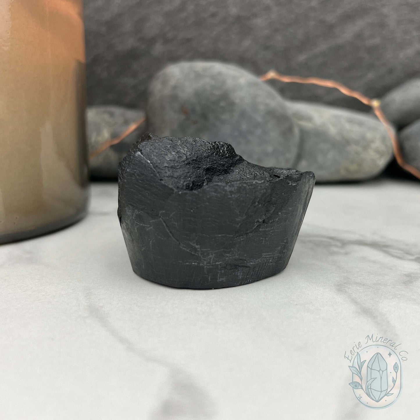 Natural Shungite Hedgehog Carving