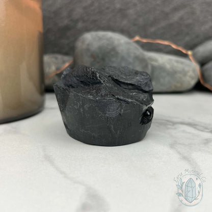 Natural Shungite Hedgehog Carving