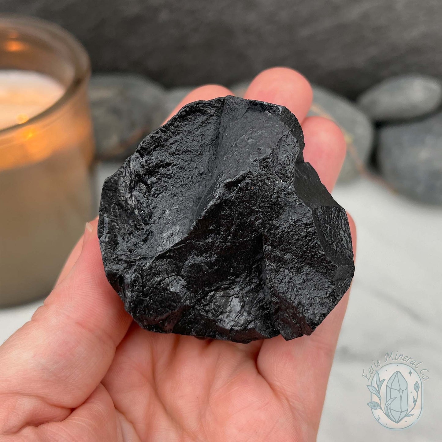 Natural Shungite Hedgehog Carving