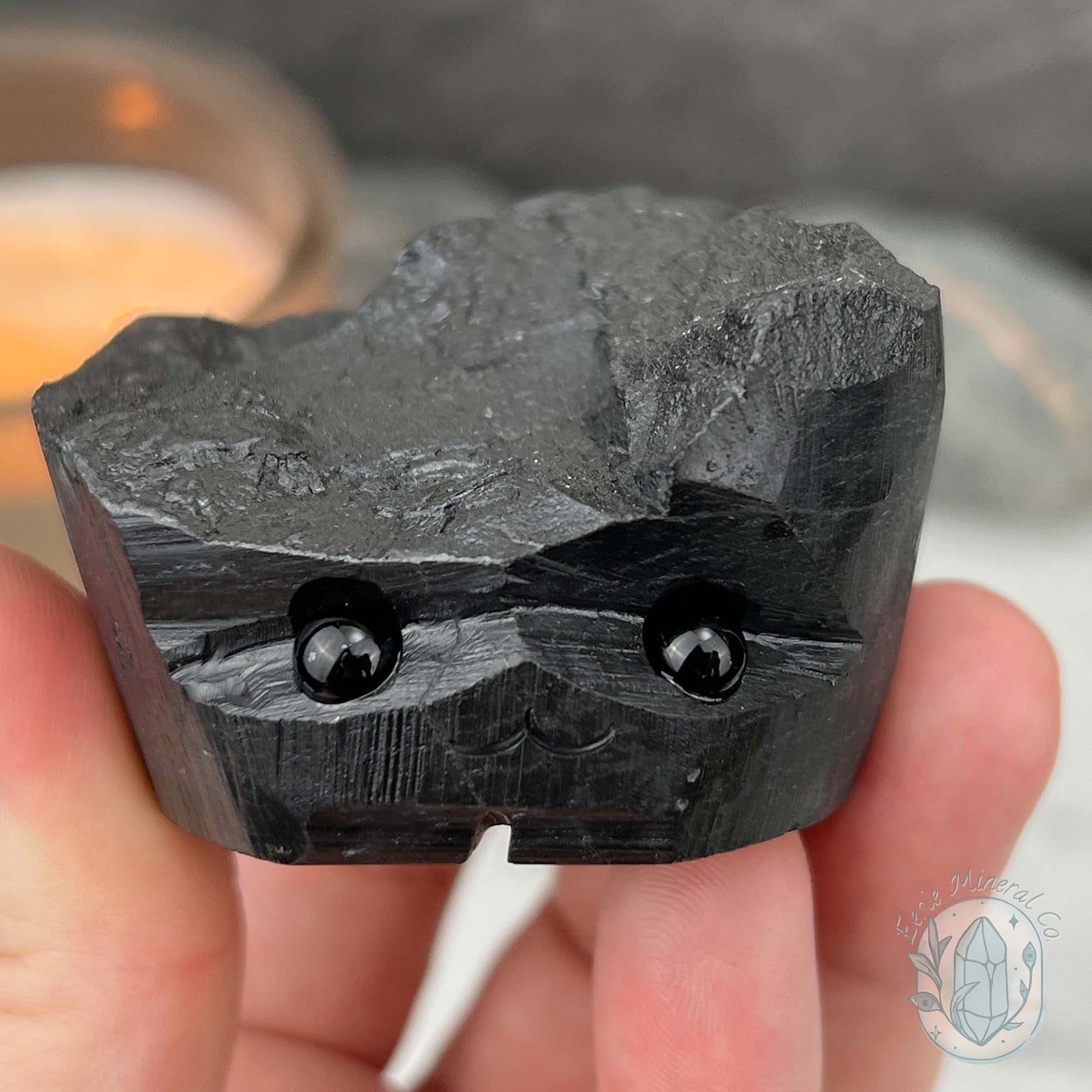 Natural Shungite Hedgehog Carving