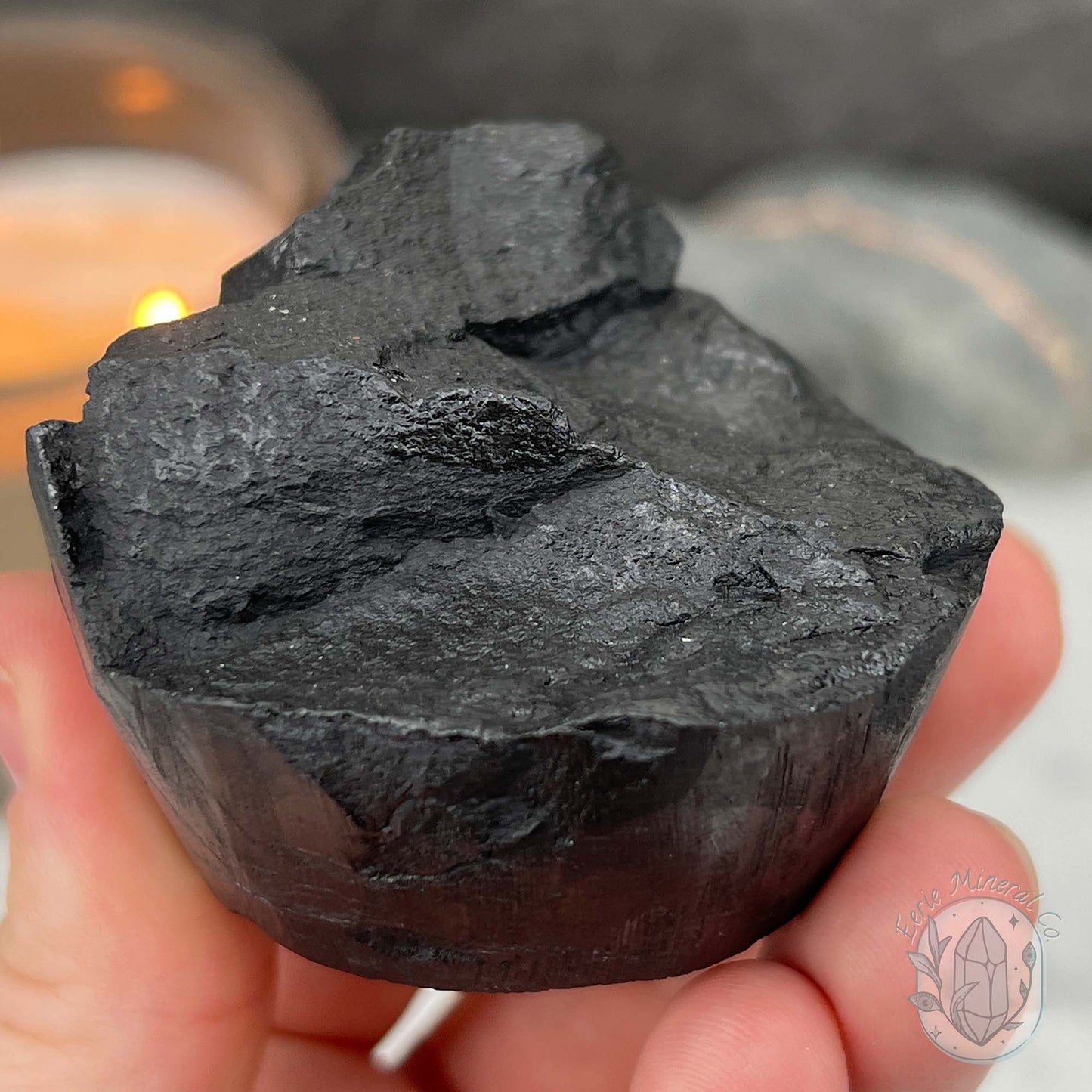 Natural Shungite Hedgehog Carving
