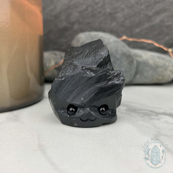 Natural Shungite Hedgehog Carving