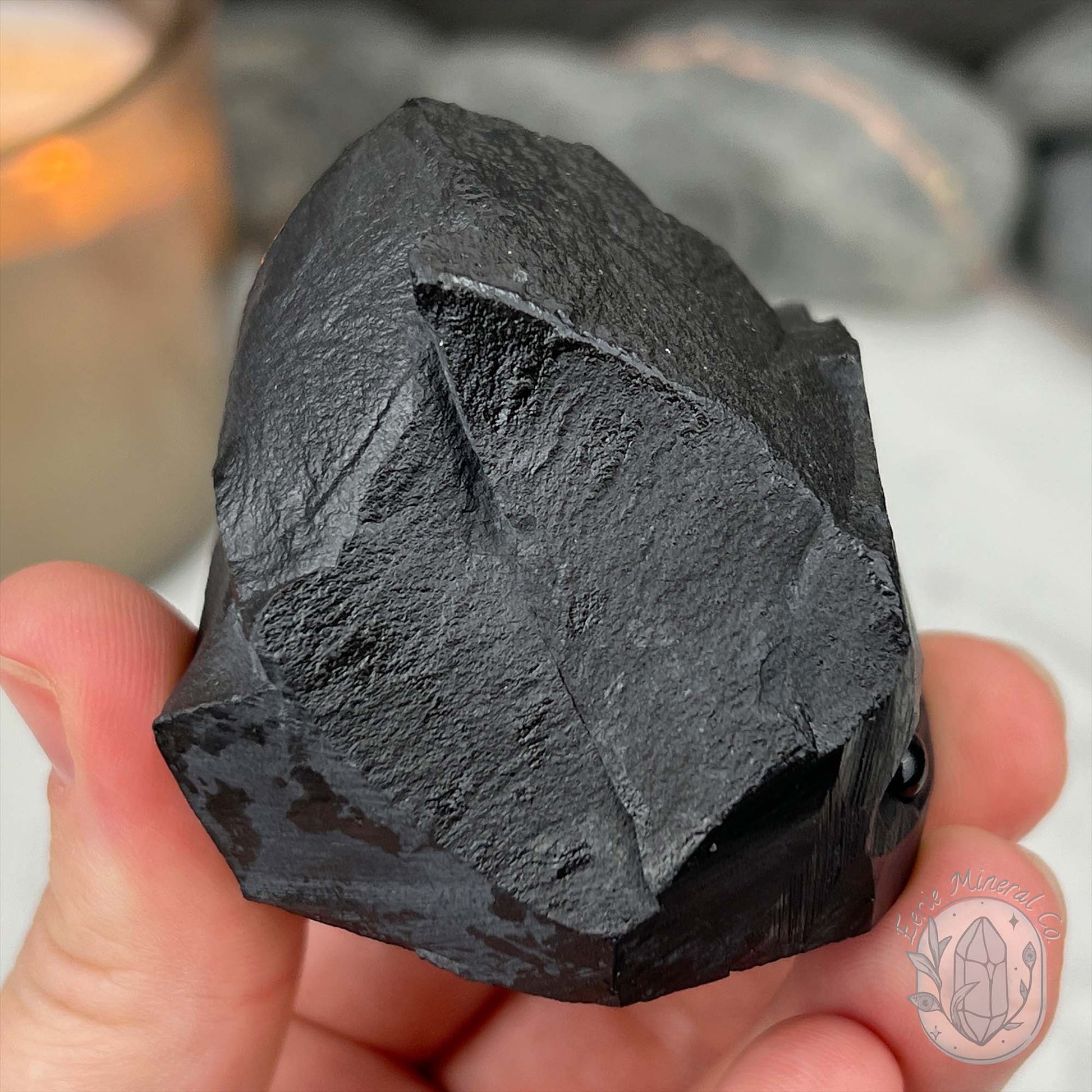 Natural Shungite Hedgehog Carving