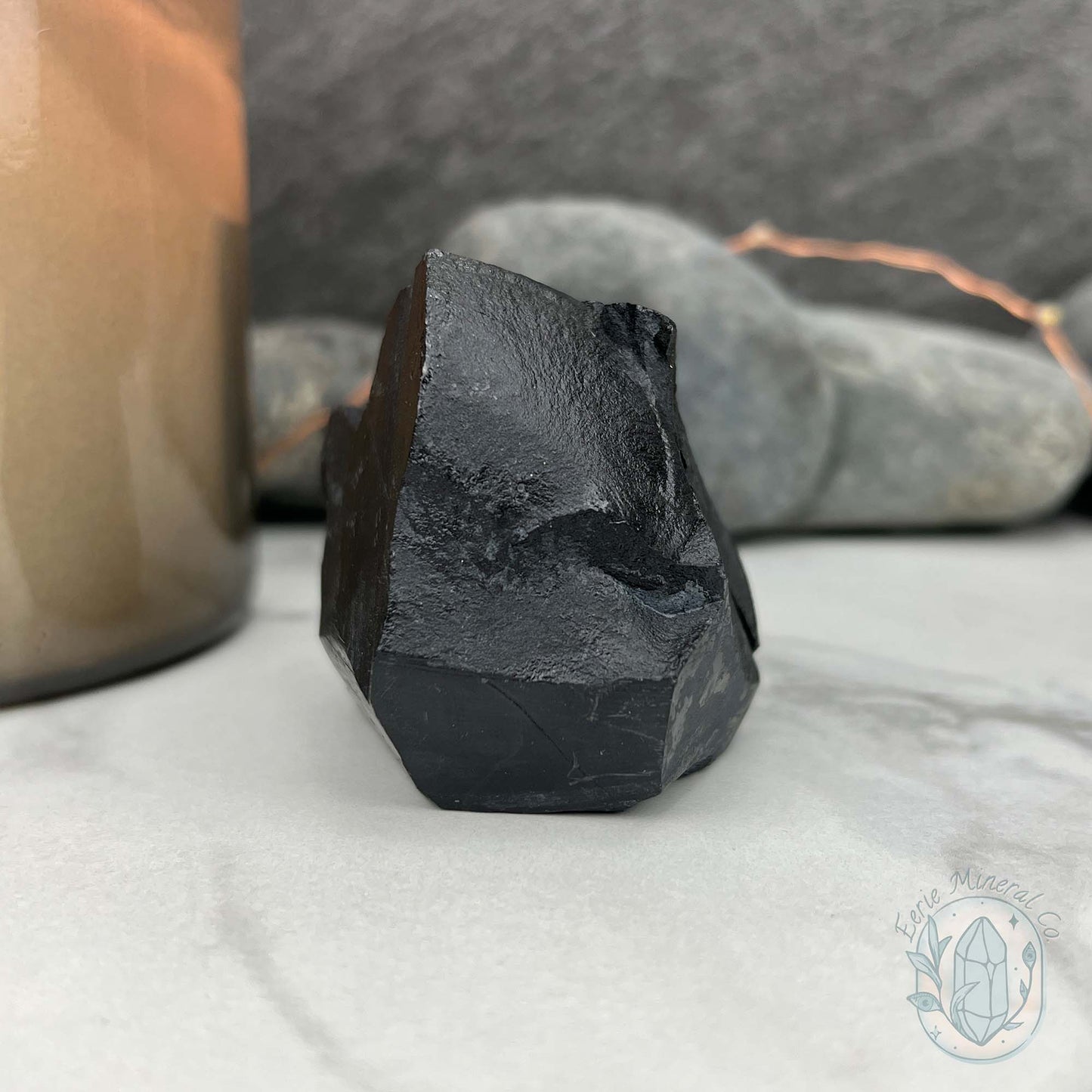 Natural Shungite Hedgehog Carving