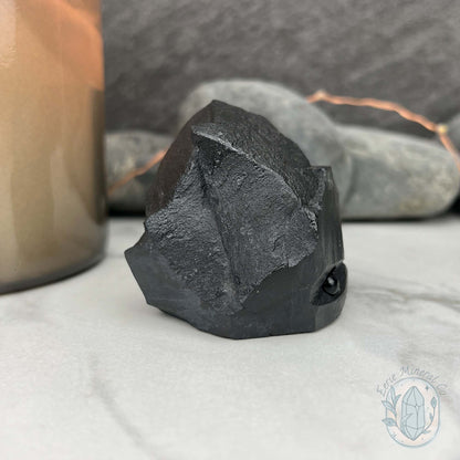 Natural Shungite Hedgehog Carving