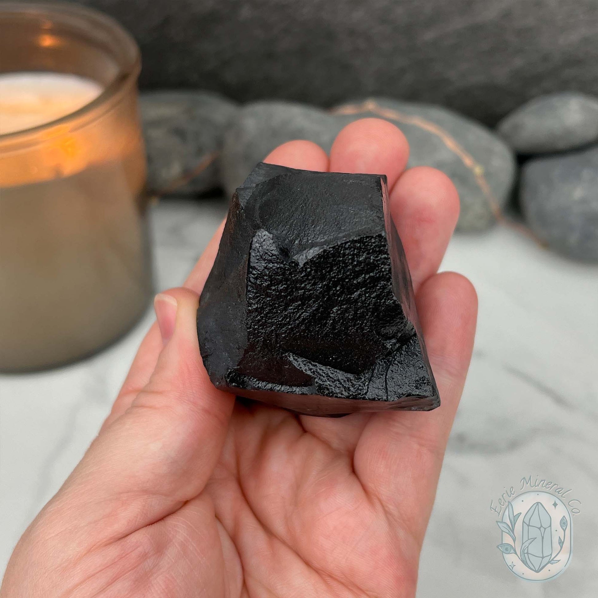Natural Shungite Hedgehog Carving