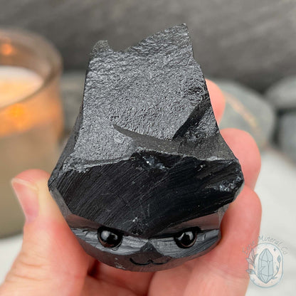 Natural Shungite Hedgehog Carving