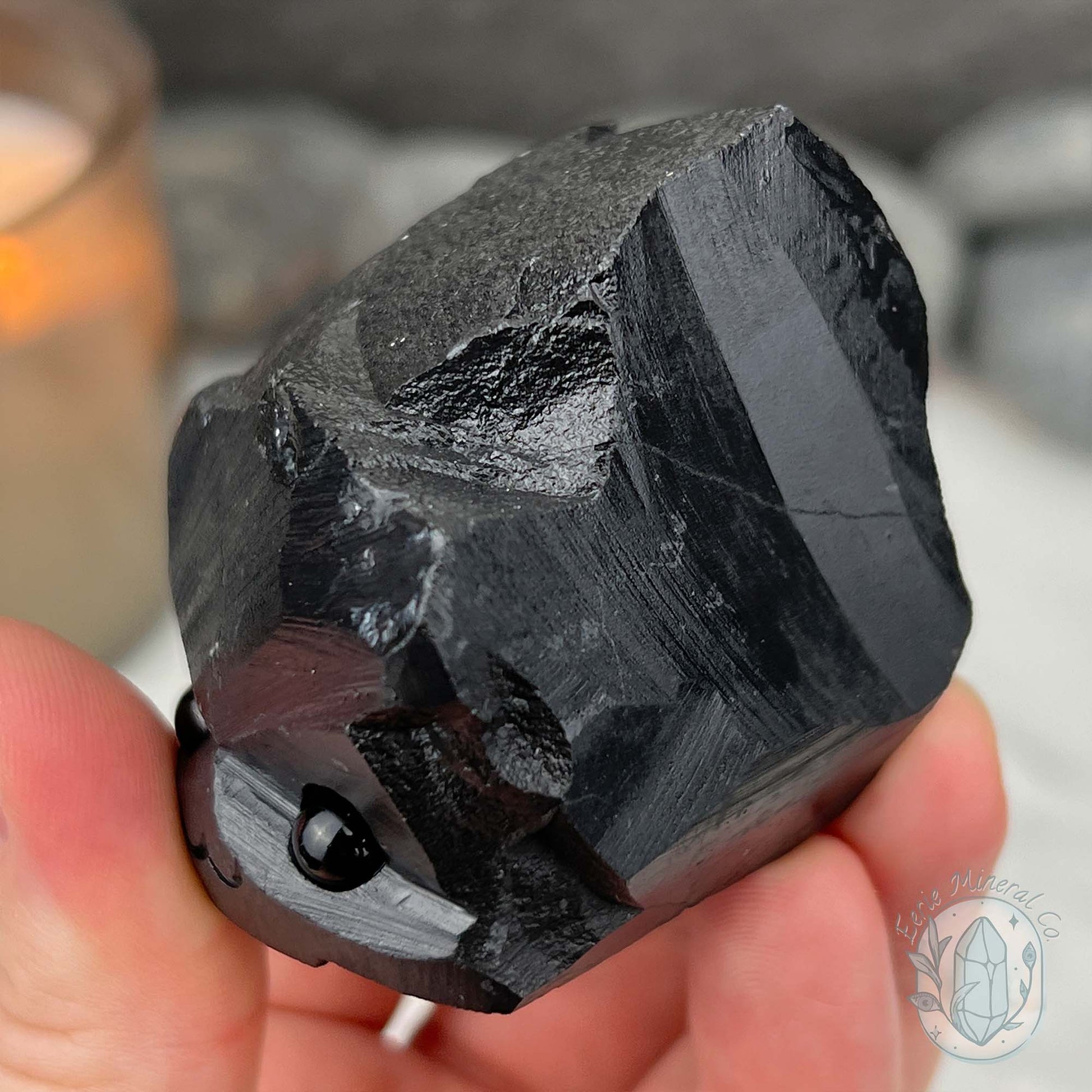 Natural Shungite Hedgehog Carving