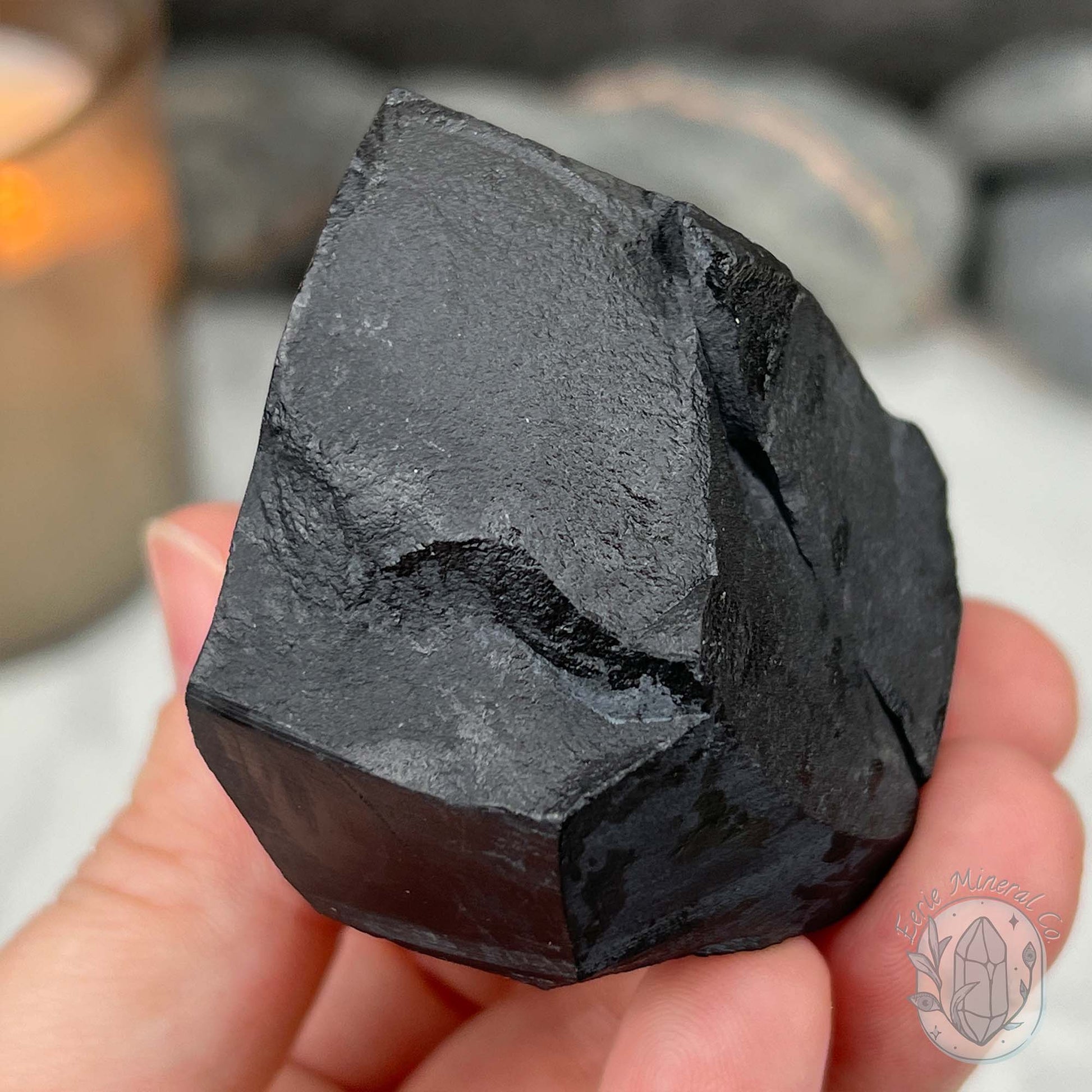 Natural Shungite Hedgehog Carving