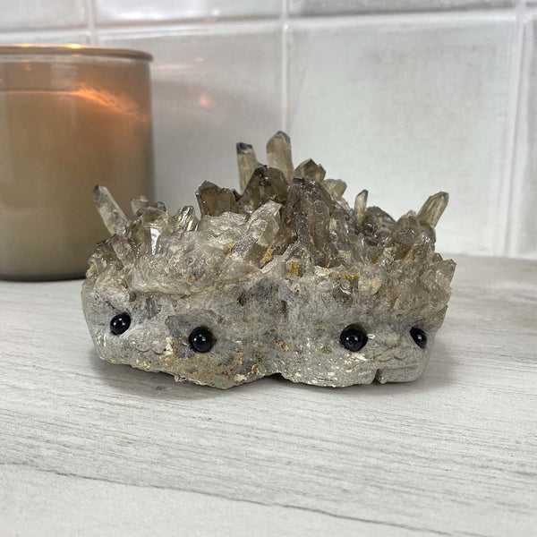 Smoky Specimen Hedgehog Carving