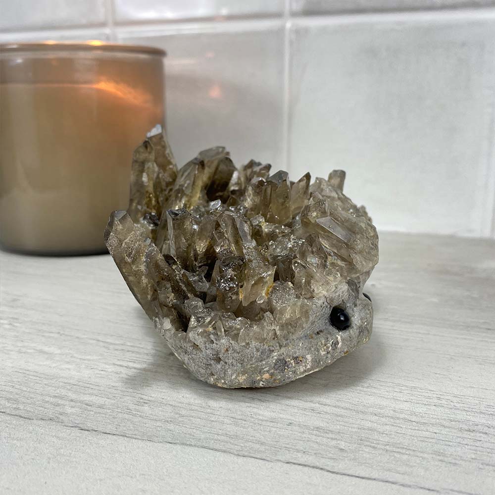 Smoky Specimen Hedgehog Carving