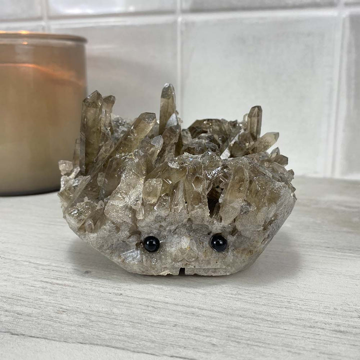 Smoky Specimen Hedgehog Carving