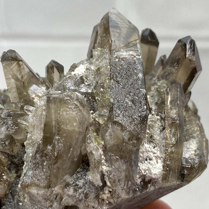 Smoky Quartz Crystal Cluster Specimen Hedgehog Carving