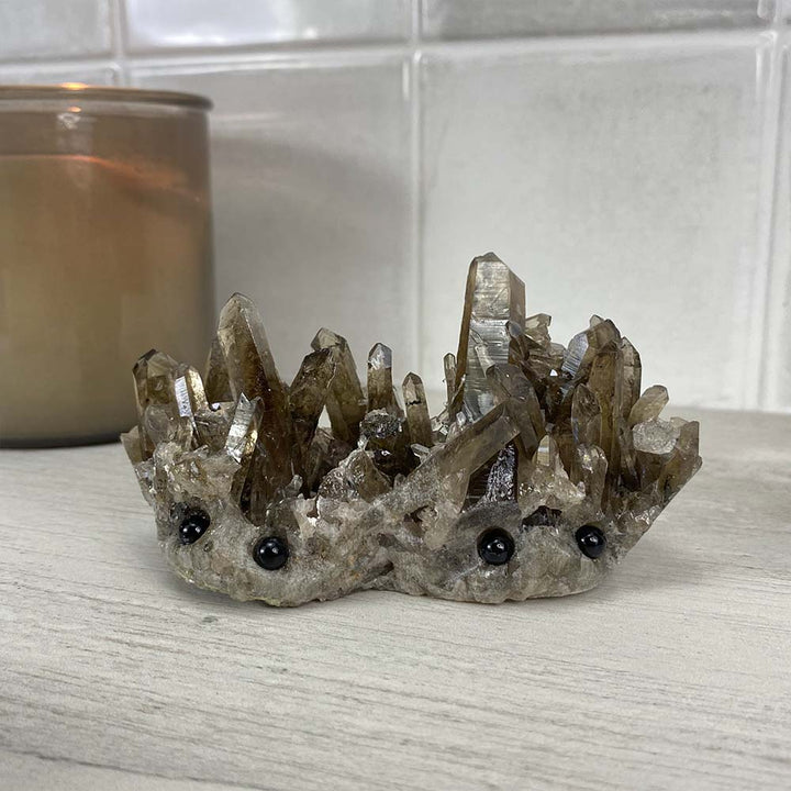 Smoky Specimen Hedgehog Carving