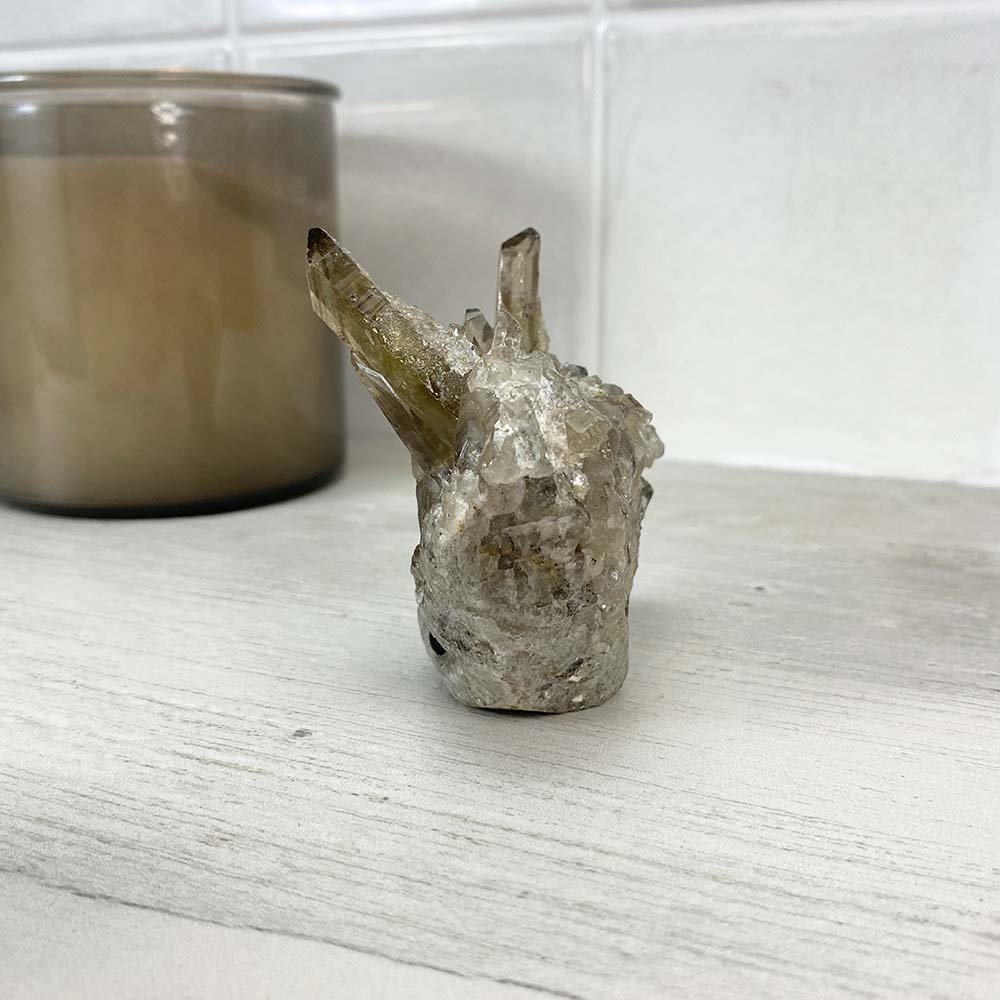 Smoky Specimen Hedgehog Carving