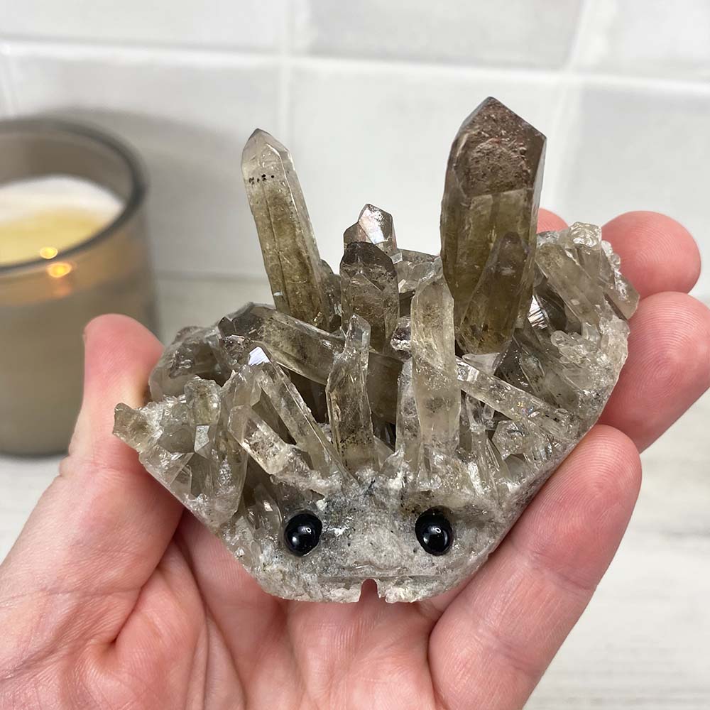 Smoky Specimen Hedgehog Carving