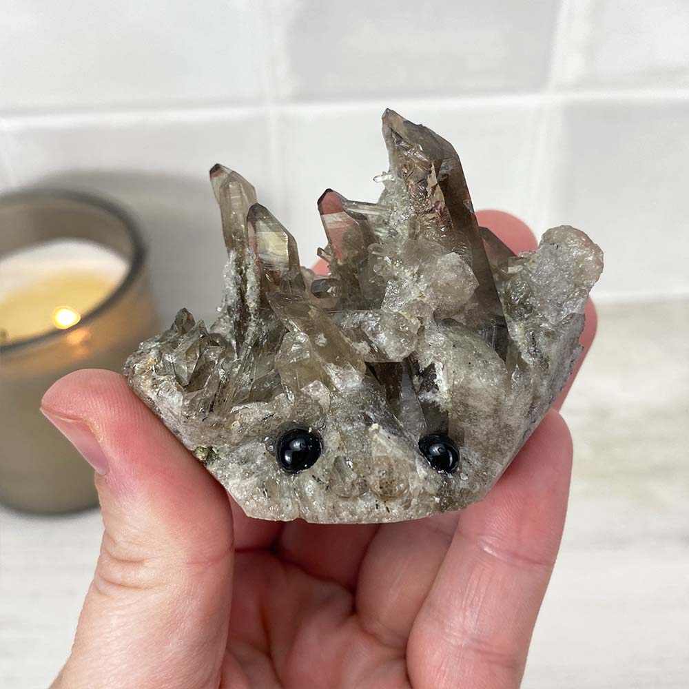 Smoky Specimen Hedgehog Carving