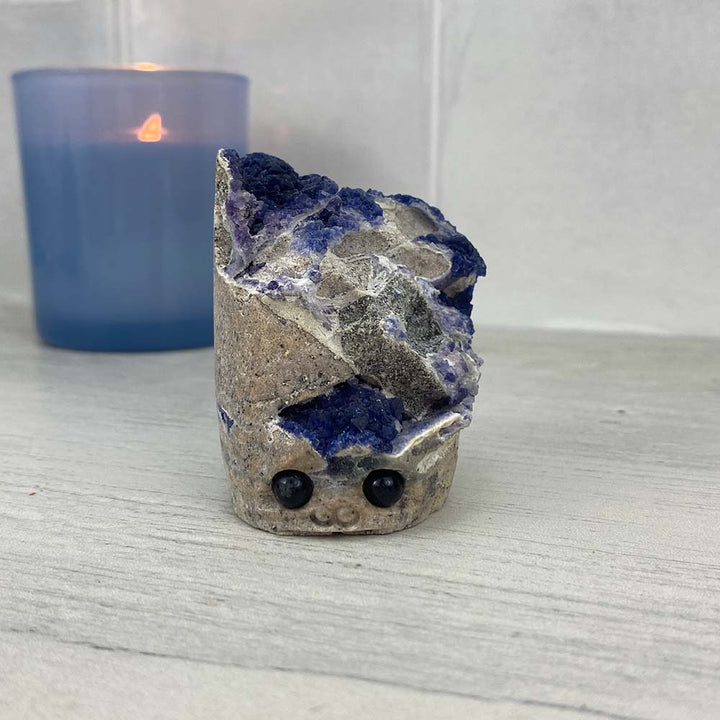 Sodalite Specimen Hedgehog CarvingBlue Fluorite Specimen Hedgehog Carving