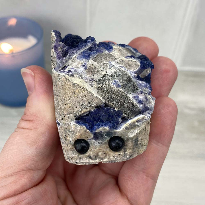 Blue Fluorite Specimen Hedgehog Carving