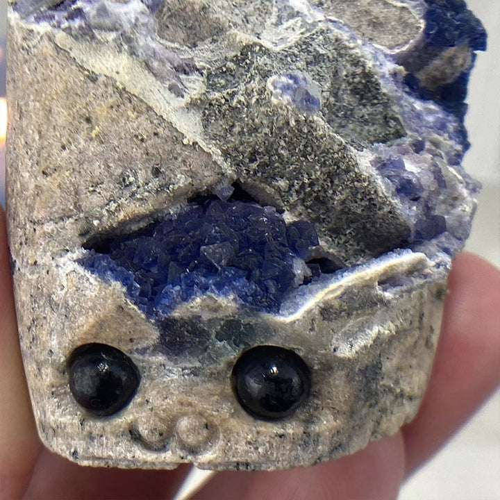 Blue Fluorite Specimen Hedgehog Carving