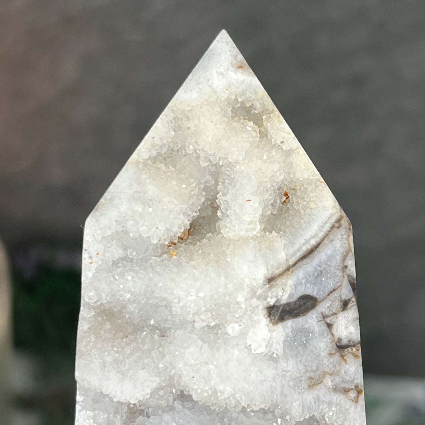 Sandy Colored Sphalerite with Druzy Quartz Tower