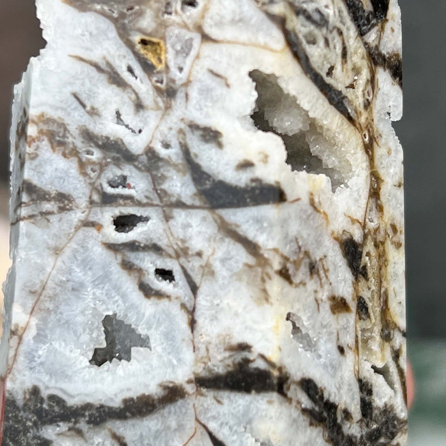 Sandy Colored Sphalerite with Druzy Quartz Tower