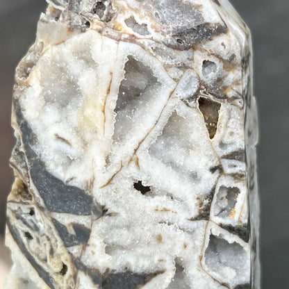 Sandy Colored Sphalerite with Druzy Quartz Tower