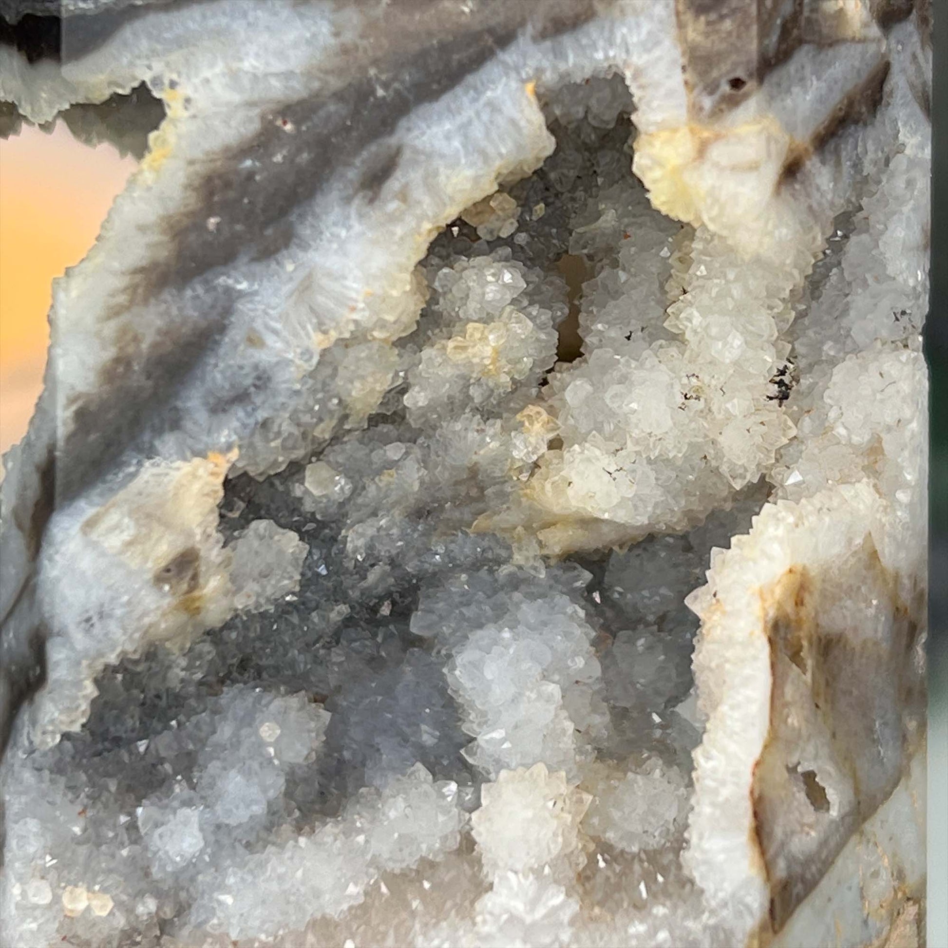 Sandy Colored Sphalerite with Druzy Quartz Tower
