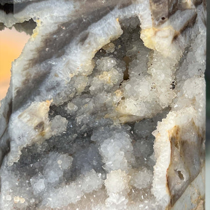 Sandy Colored Sphalerite with Druzy Quartz Tower