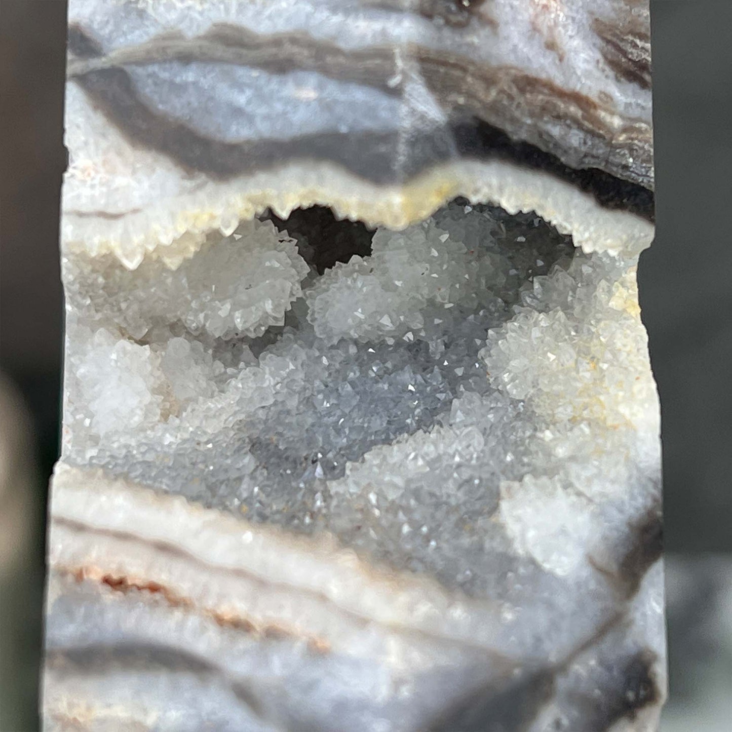 Sandy Colored Sphalerite with Druzy Quartz Tower