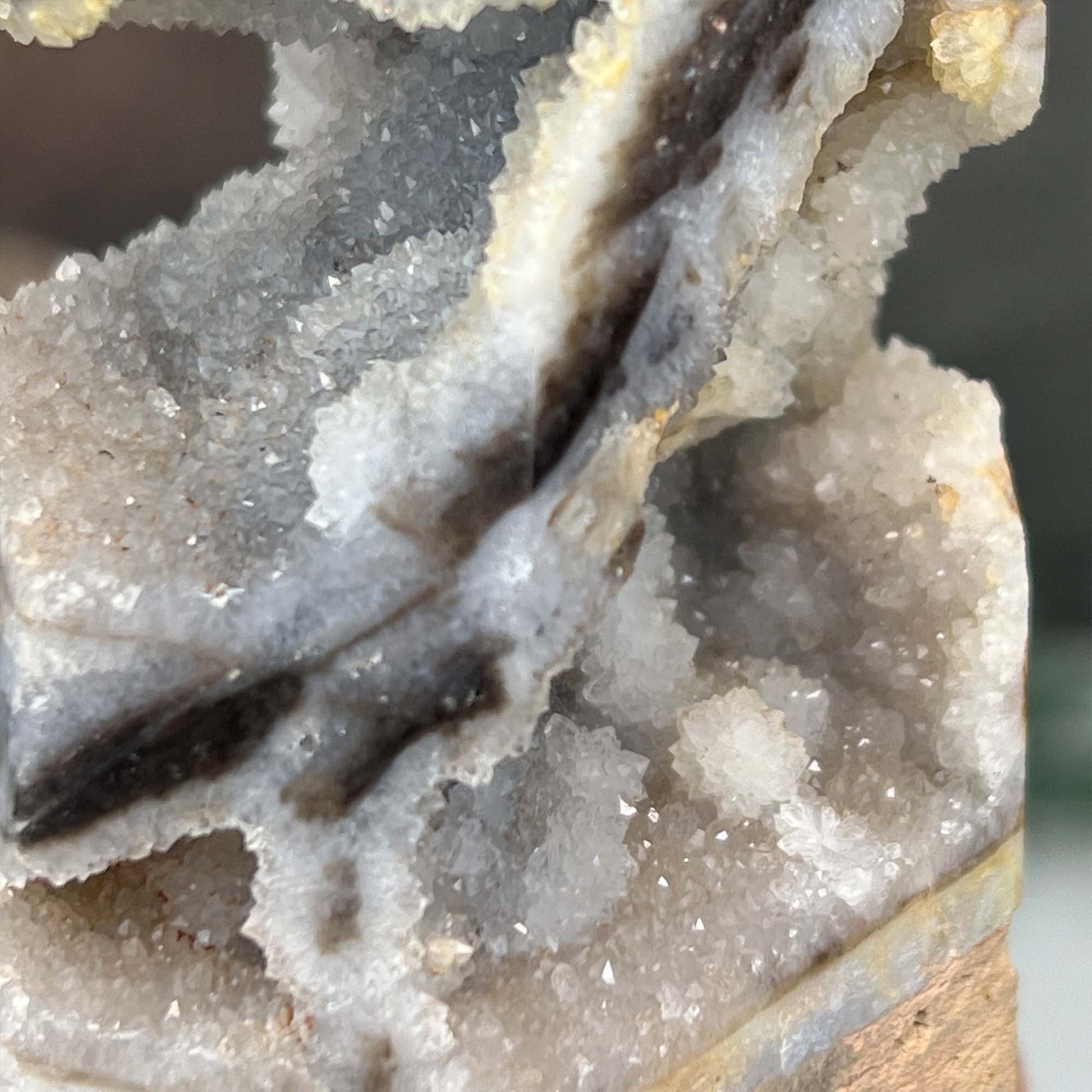Sandy Colored Sphalerite with Druzy Quartz Tower