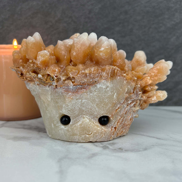 Large Creamy Orange and White Calcite Stalactite Pet Rock