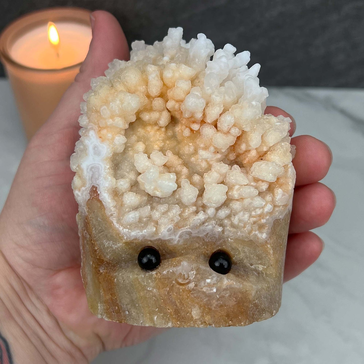 Large Creamy White Calcite Stalactite Pet Rock