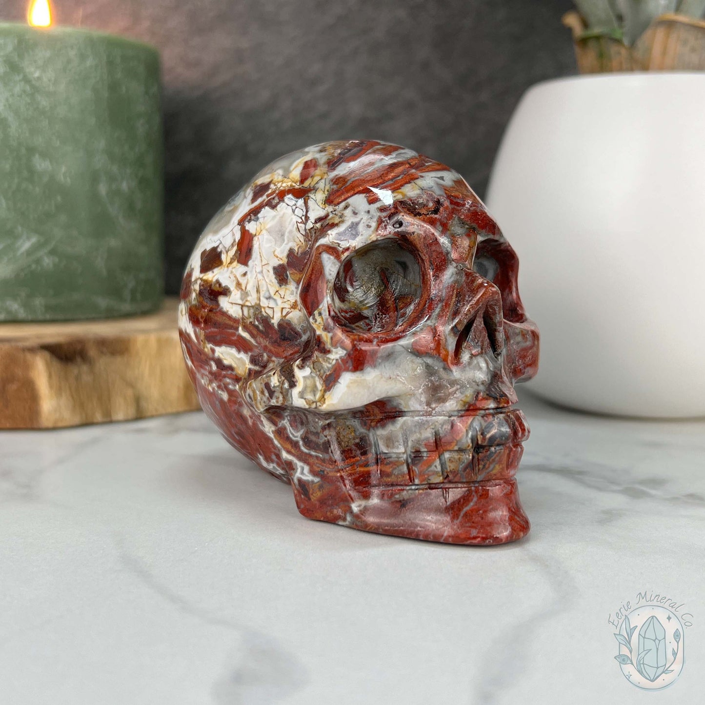 Polished Warring States Agate Skull Carving