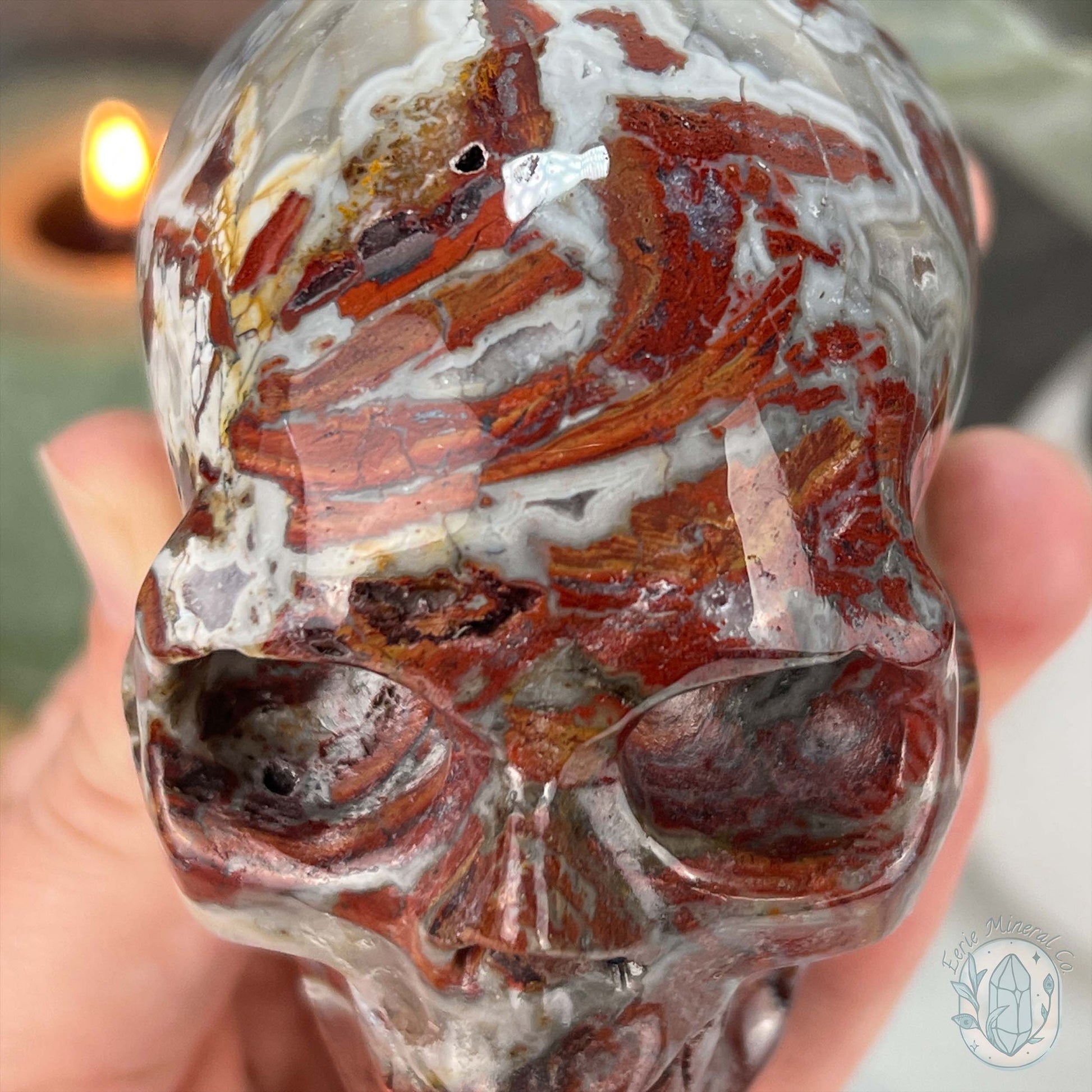Polished Warring States Agate Skull Carving