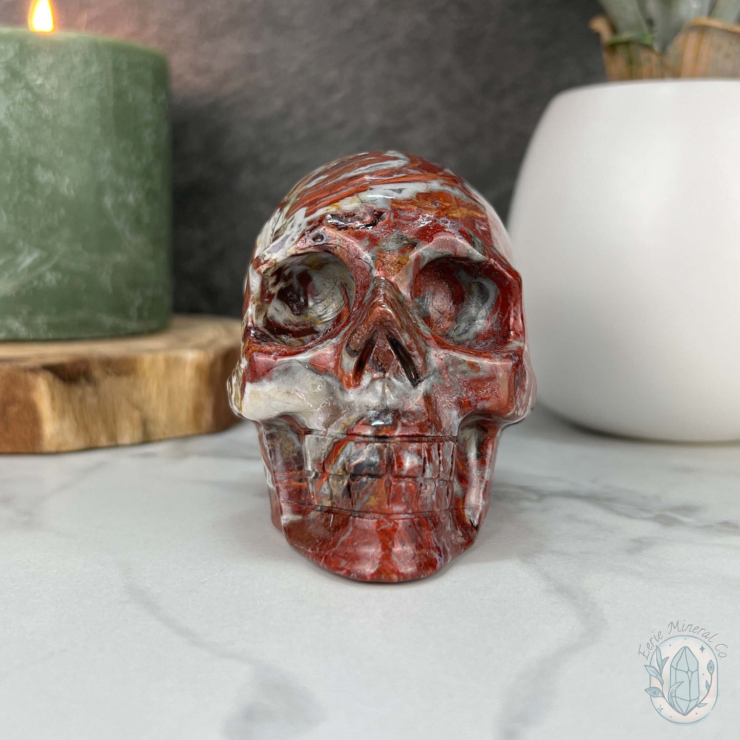 Polished Warring States Agate Skull Carving