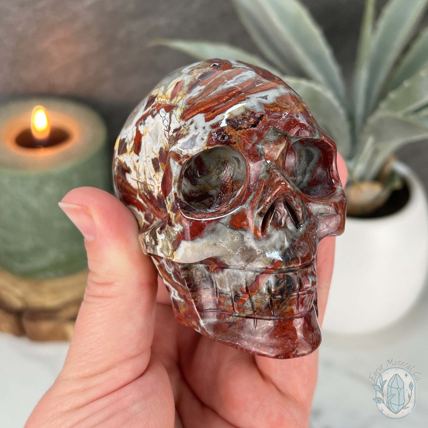 Polished Warring States Agate Skull Carving