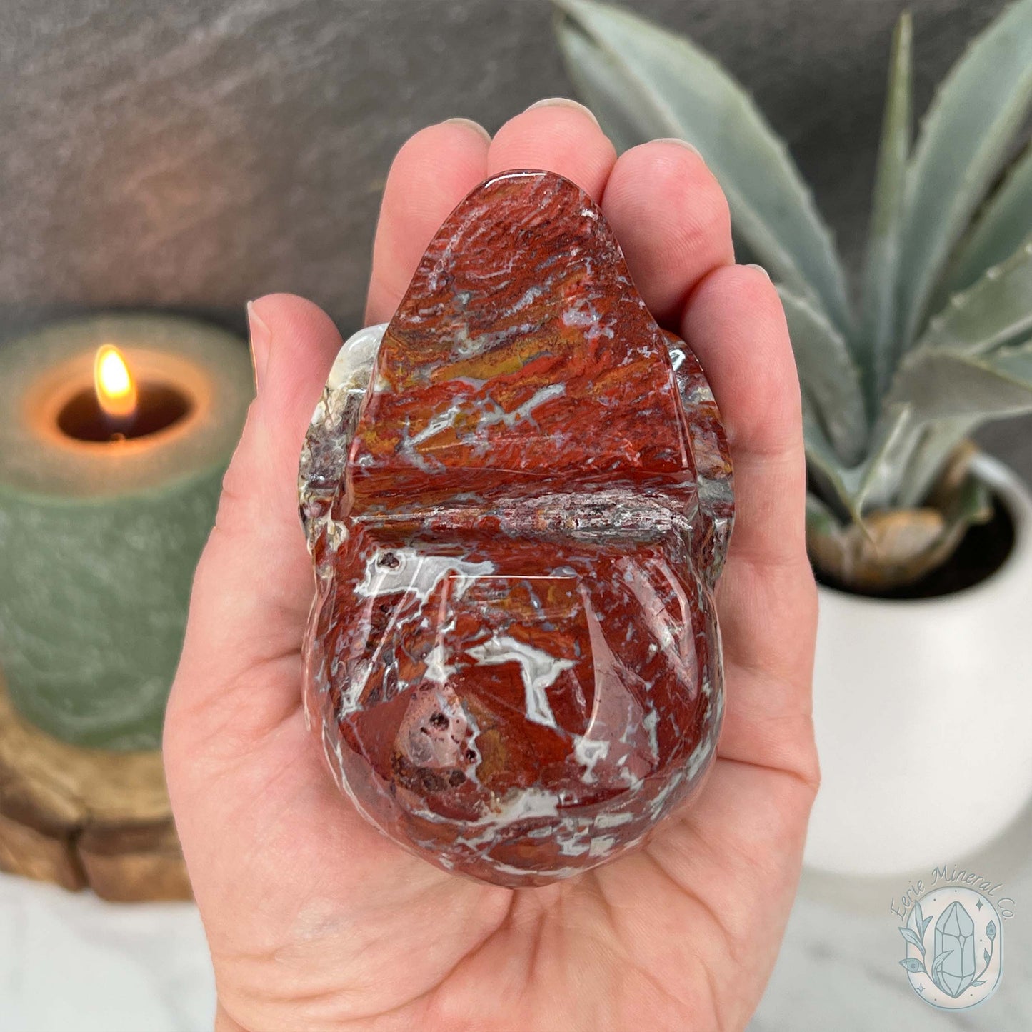 Polished Warring States Agate Skull Carving